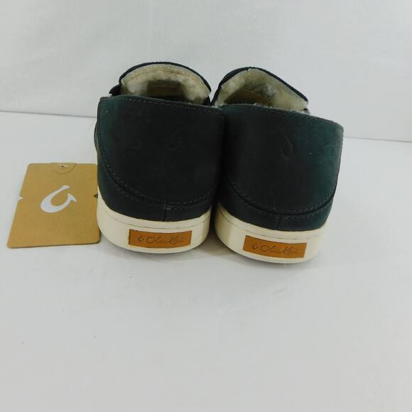 Olu Kai Pehuea Heu Women's Black Lava Rock Slide-In with Shearling Size 7 - Picture 6 of 12